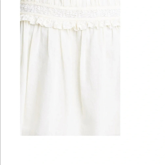 Rebecca Taylor Ruched Lace Inset Cotton Dress New Ivory Size 10 - Picture 6 of 11